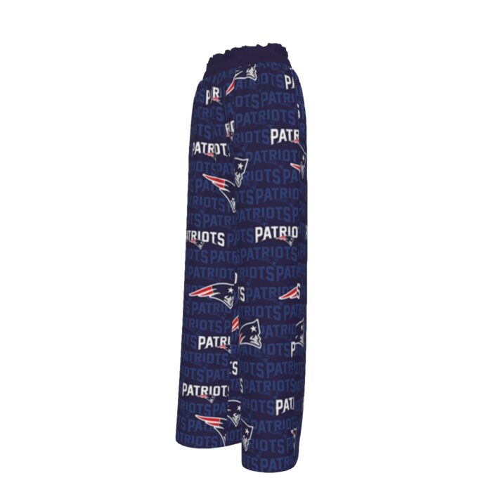 New England Patriots Zubaz All-Over Print Women's Faux Silk Wide-Leg Pants - Image 2