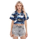 Dallas Cowboys Zubaz All-Over Print Women's Cropped Shirt - Image 3