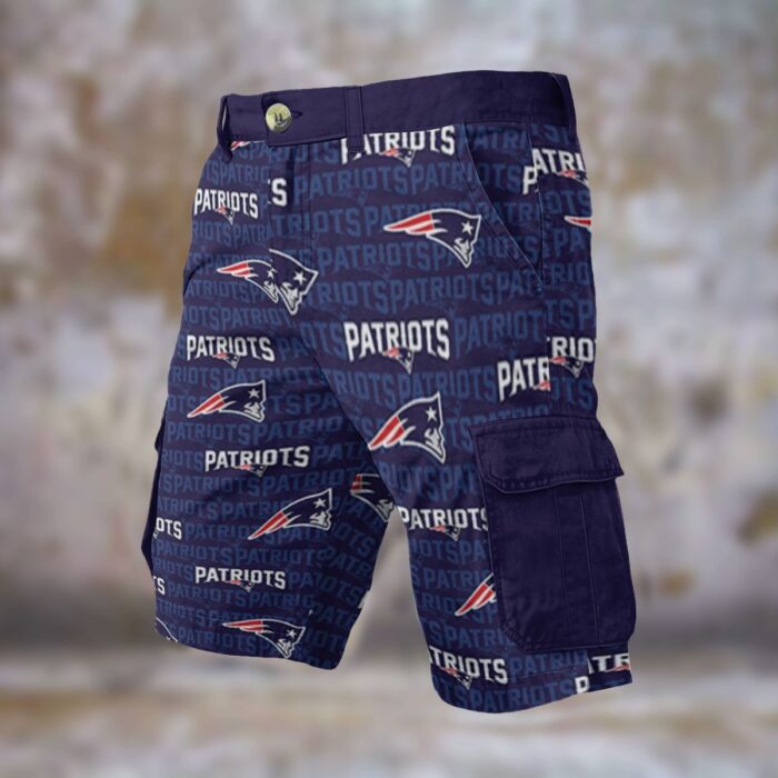 New England Patriots navy Cargo Shorts - Image 3