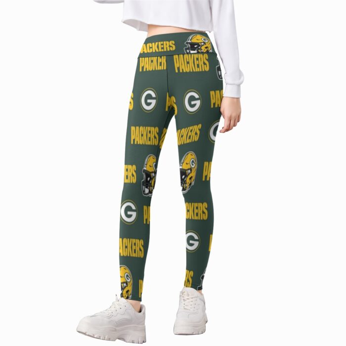 Green Bay Packers All-Over Print Kid's Leggings - Image 2