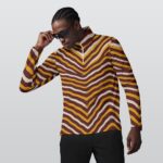 Washington Commanders zubaz Men's Sports Collar Jersey With Long Sleeve