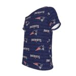 New England Patriots Zubaz All-Over Print Women's Off-Shoulder T-shirt