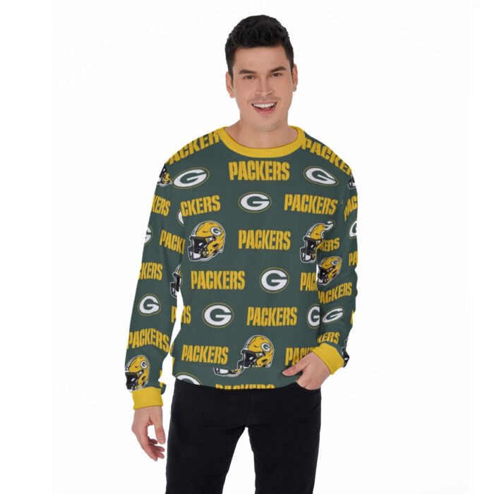 Green Bay Packers All-Over Print Men's Sweater - Image 1