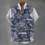 Dallas Cowboys Zubaz All-Over Print Men's Stand Collar Shirt|110GSM Imitation Flax - Image 2