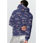 New England Patriots All-Over Print Men's Thicken Pullover Hoodie - Image 2