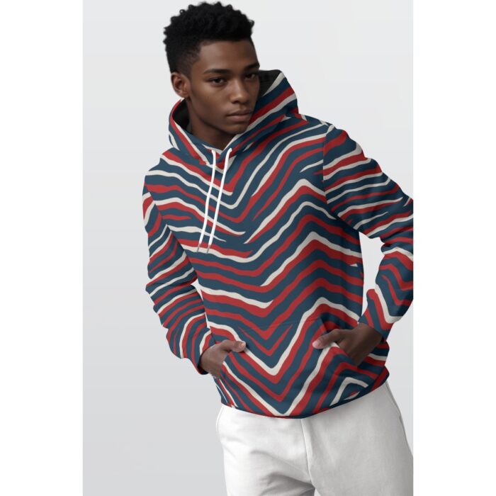 New England Patriots All-Over Print Men's Pullover Hoodie - Image 1