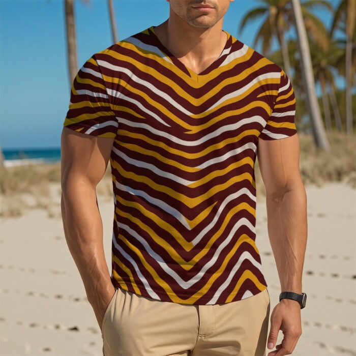 Washington Commanders zubaz Men's V-Neck T-Shirt - Image 1