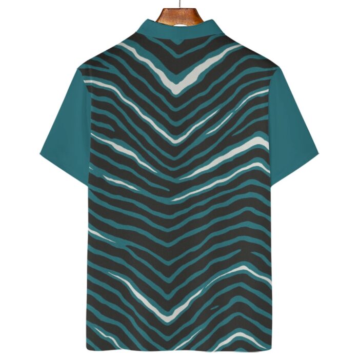 Philadelphia Eagles Zubaz All-Over Print Men's Polo Shirt | 160GSM Waffle - Image 2