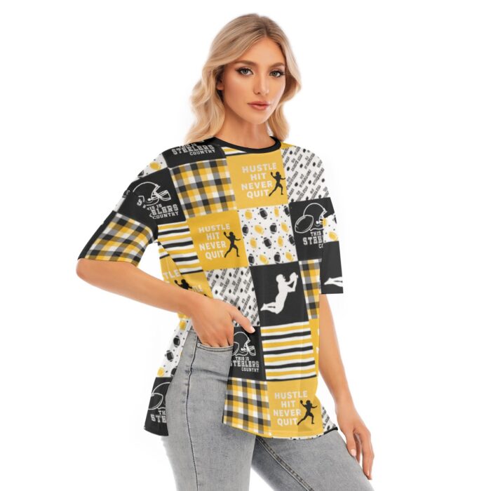 Pittsburgh Steelers  Women's T-shirt With Hem Split - Image 2