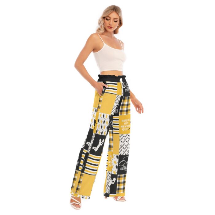 Pittsburgh Steelers All-Over Print Women's Waist Fungus Edge Wide-leg Pants - Image 2