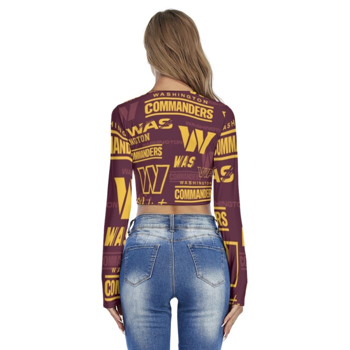 Washington Commanders Women's Round Neck Crop Top T-Shirt - Image 4