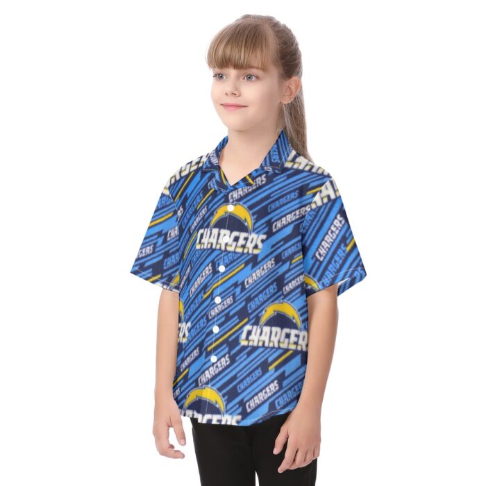 Los Angeles Chargers Kid's Hawaiian Vacation Shirt - Image 3