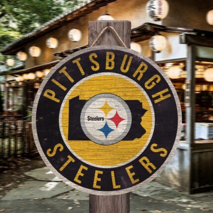 Pittsburgh Steelers Zubaz Round House Number Door Hanger
