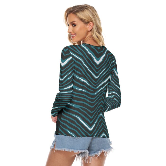 Philadelphia Eagles Zubaz All Over Print Women's Stretchable long Sleeve Top - Image 4