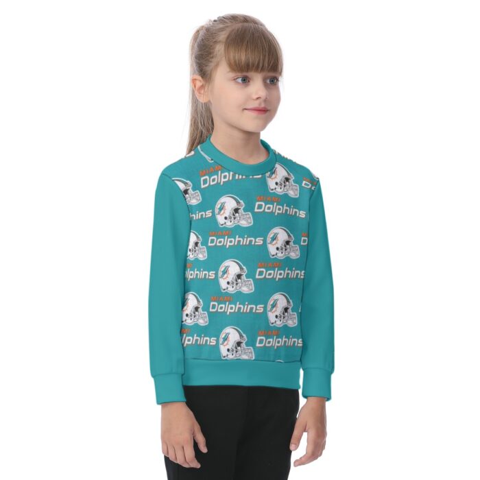 Miami Dolphins Zubaz All-Over Print Kid's Sweatshirt - Image 4