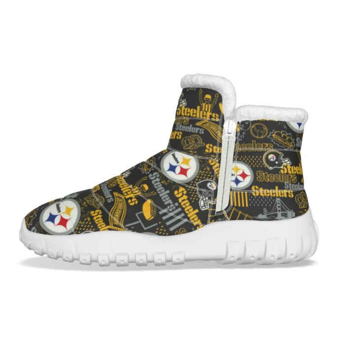 Pittsburgh Steelers Zubaz All-Over Print Women's Zip-up Snow Boots - Image 2