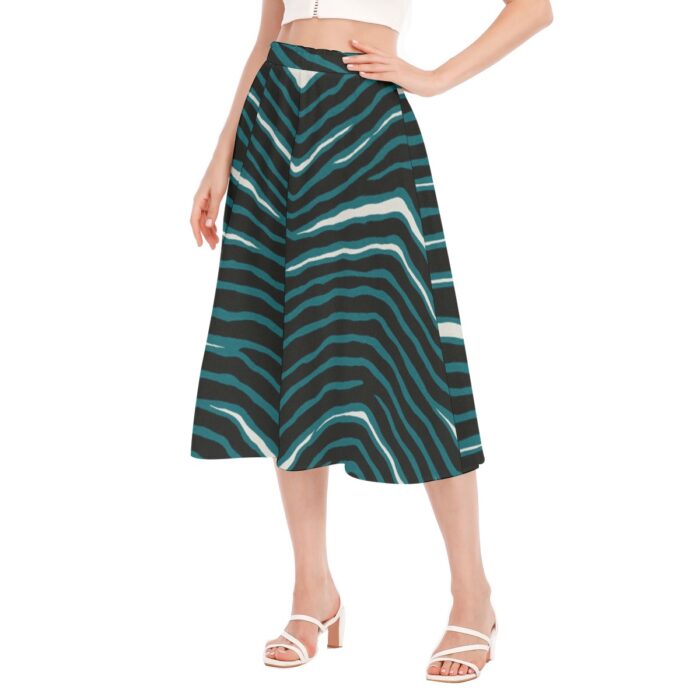 Philadelphia Eagles Zubaz All-Over Print Women's Long Section Chiffon Skirt - Image 3