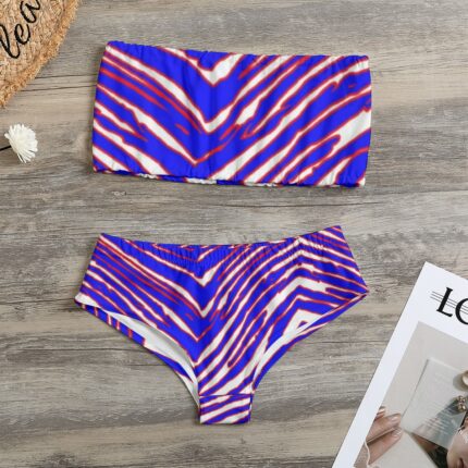 Buffalo Bills Zubaz All-Over Print Women's Strapless Bikini Swimsuit