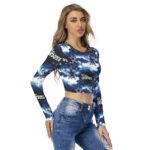 Dallas Cowboys Zubaz All-Over Print Women's Round Neck Crop Top T-Shirt - Image 4