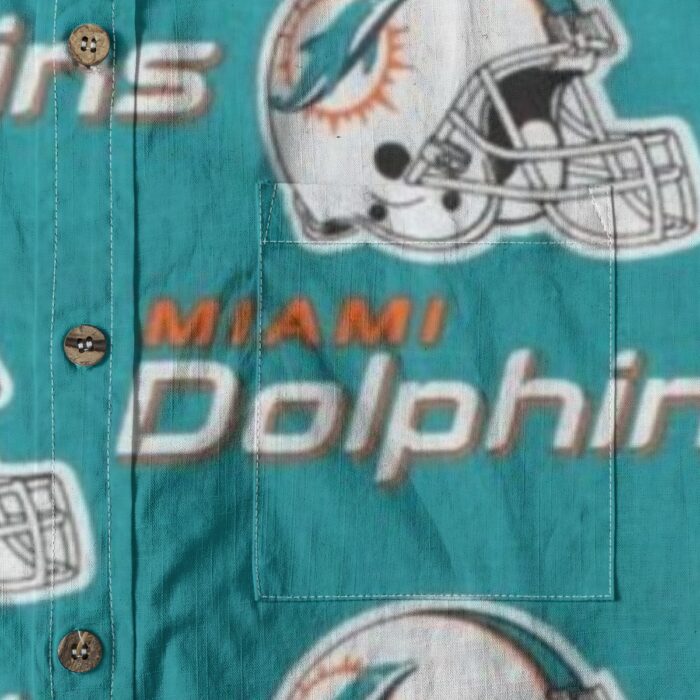 Miami Dolphins Zubaz All-Over Print Men's Breathable Cotton Shirt|125GSM - Image 4
