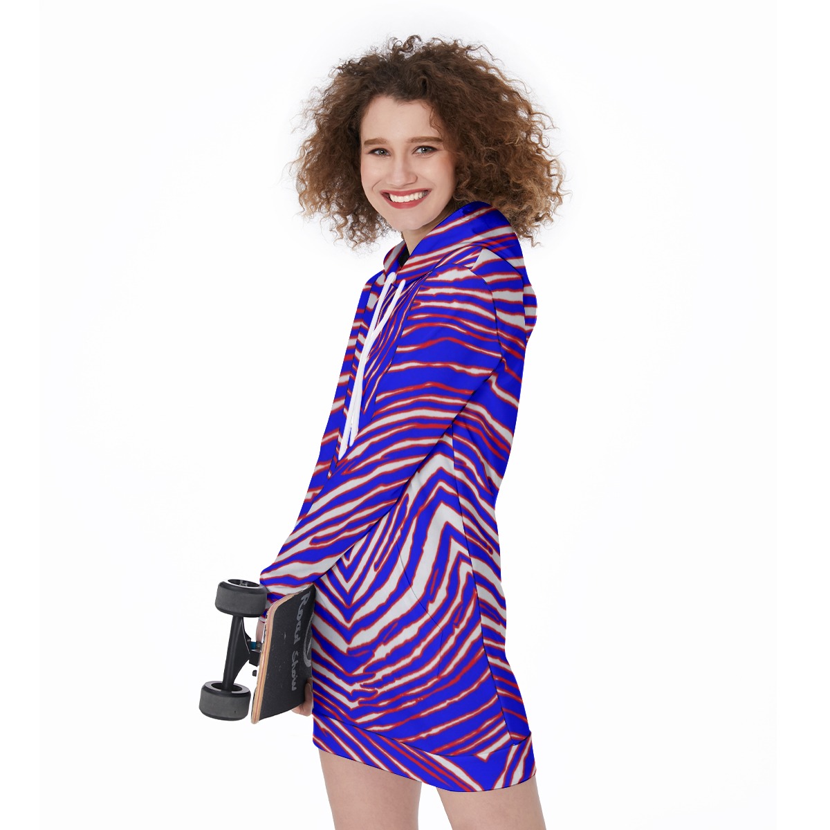 Buffalo Bills Zubaz All-Over Print Women's Long Hoodie