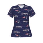 New England Patriots Zubaz All-Over Print V-neck Women's T-shirt - Image 3