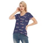 New England Patriots Zubaz All-Over Print Women's V-neck Short Sleeve T-shirt