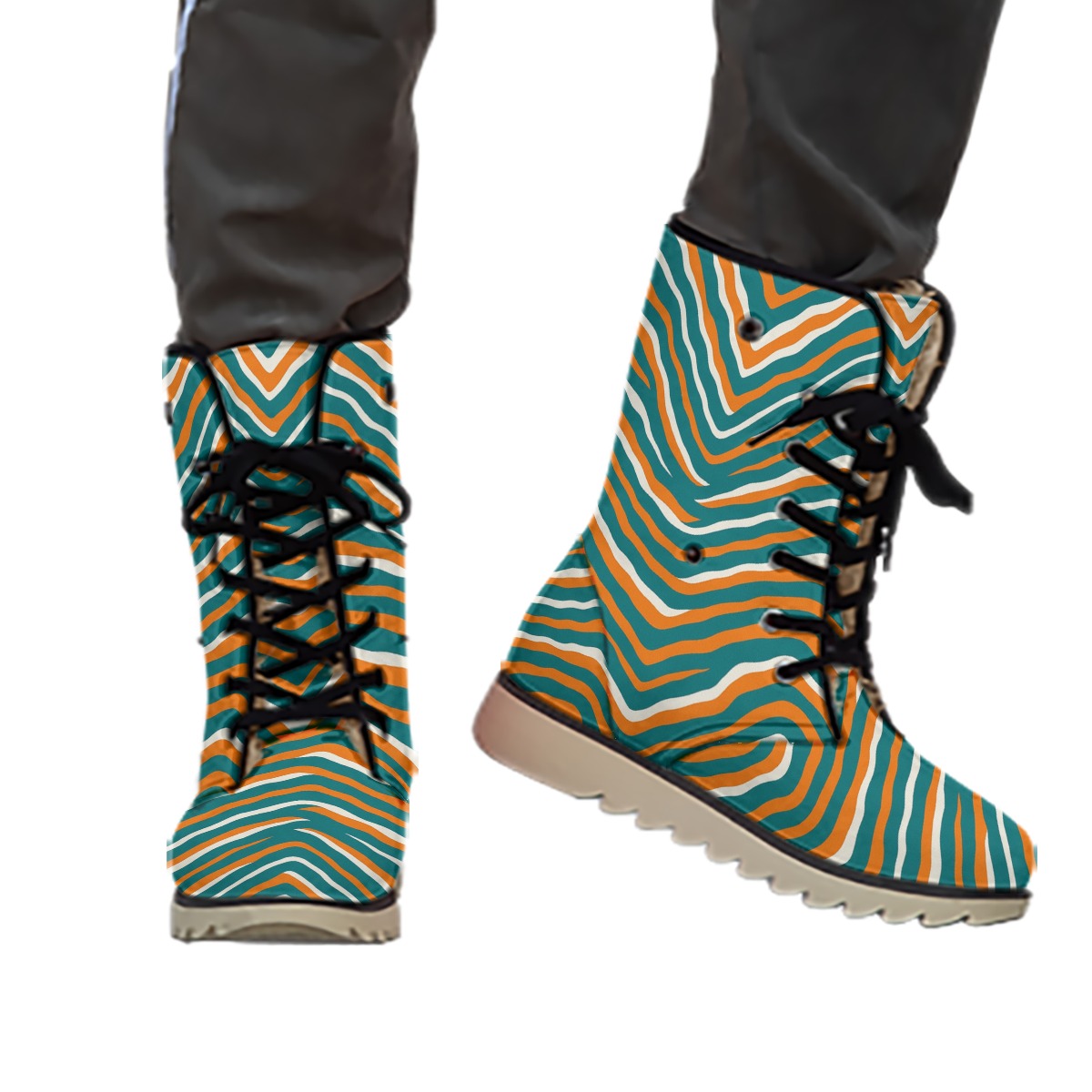 Miami Dolphins Zubaz All-Over Print Women's Plush Boots