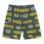 Green Bay Packers All-Over Print Men‘s Beach Shorts With Lining
