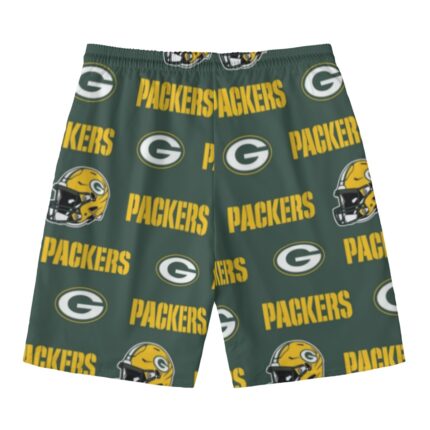 Green Bay Packers All-Over Print Men‘s Beach Shorts With Lining