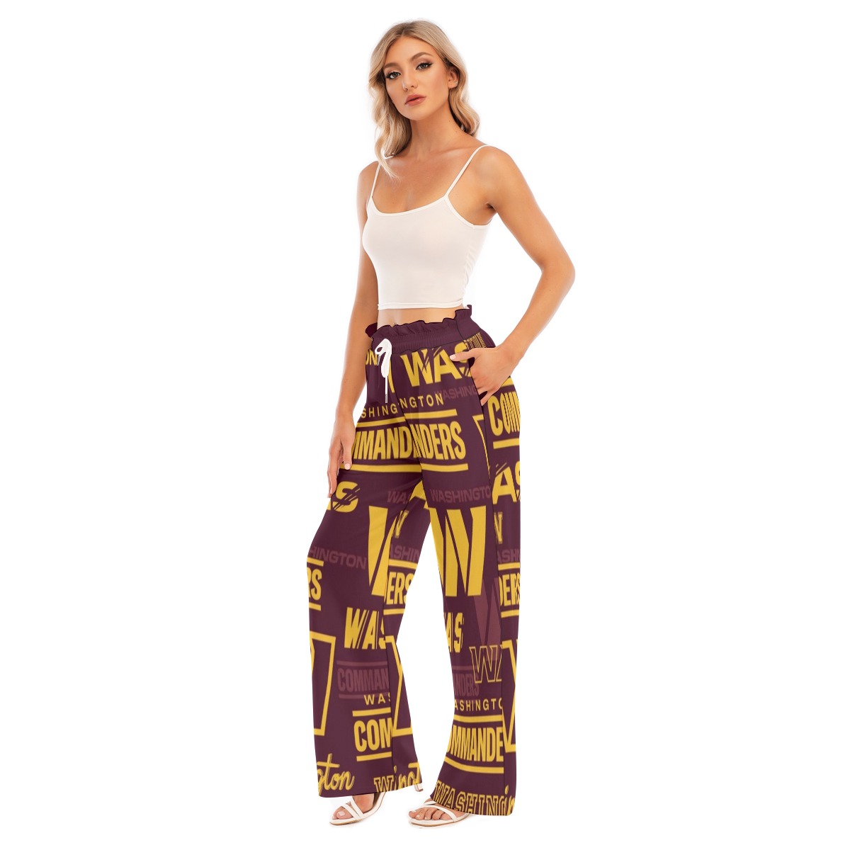 Washington Commanders Women's Waist Fungus Edge Wide-leg Pants - Image 2