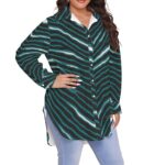 Philadelphia Eagles Zubaz All-Over Print Women's Shirt With Long Sleeve(Plus Size) - Image 3