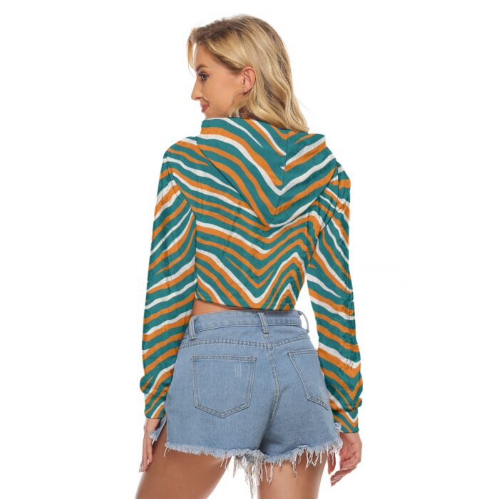 Miami Dolphins Zubaz All-Over Print Women's Crop Top Hoodie|Velvet - Image 1