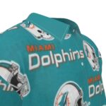 Miami Dolphins Zubaz All-Over Print Men's Imitation Silk Short-Sleeved Shirt - Image 5