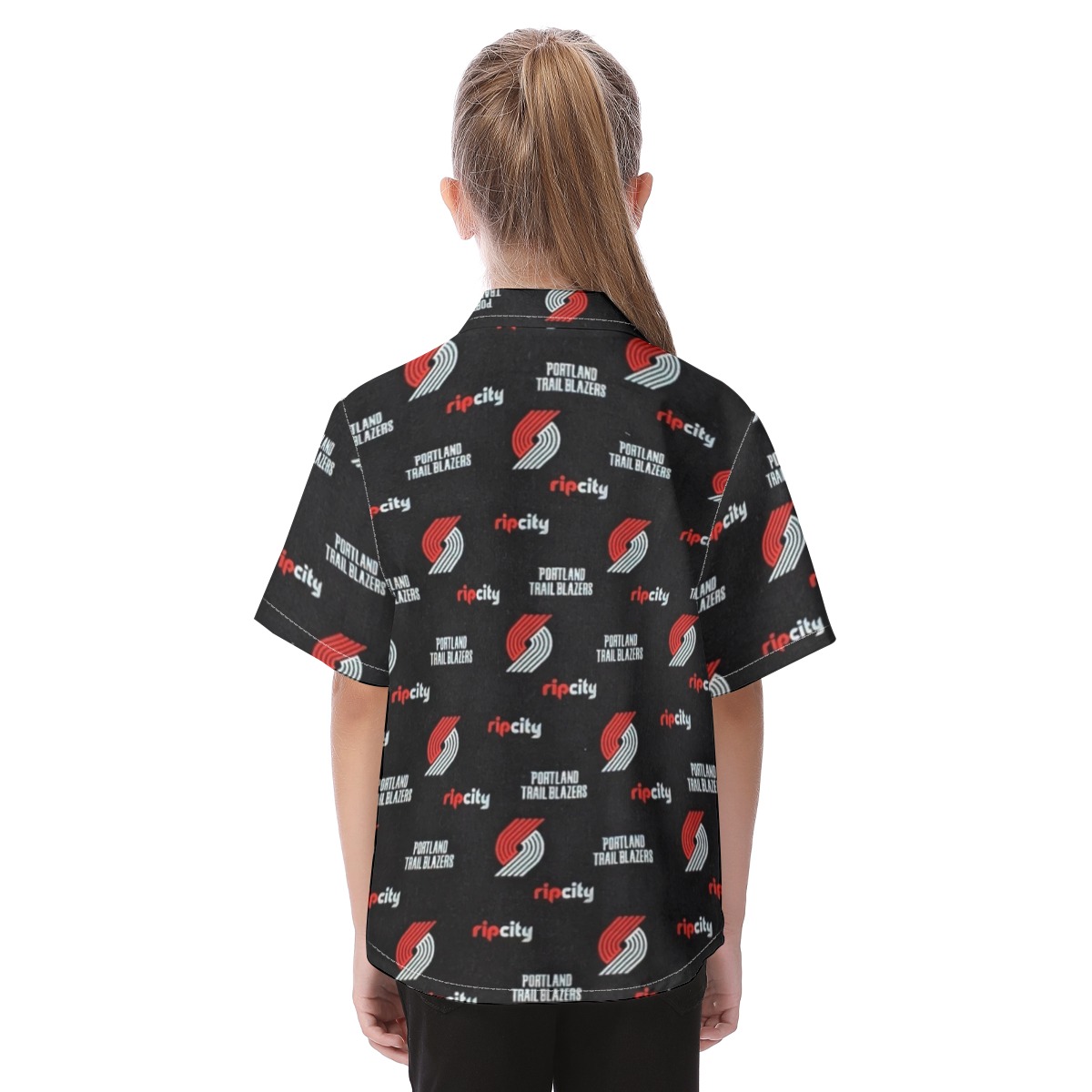 Portland Trail Blazers Kid's Hawaiian Vacation Shirt - Image 4