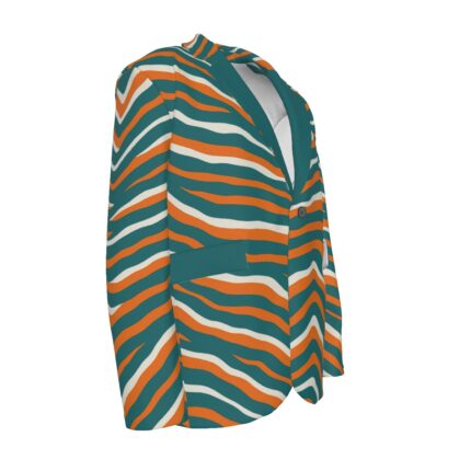 Miami Dolphins Zubaz All-Over Print Men's Casual Flat Lapel Collar Blazer