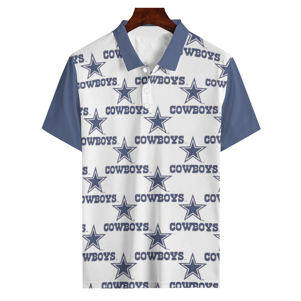 Dallas Cowboys Zubaz All-Over Print Men's Polo Shirt | 160GSM Waffle - Image 2