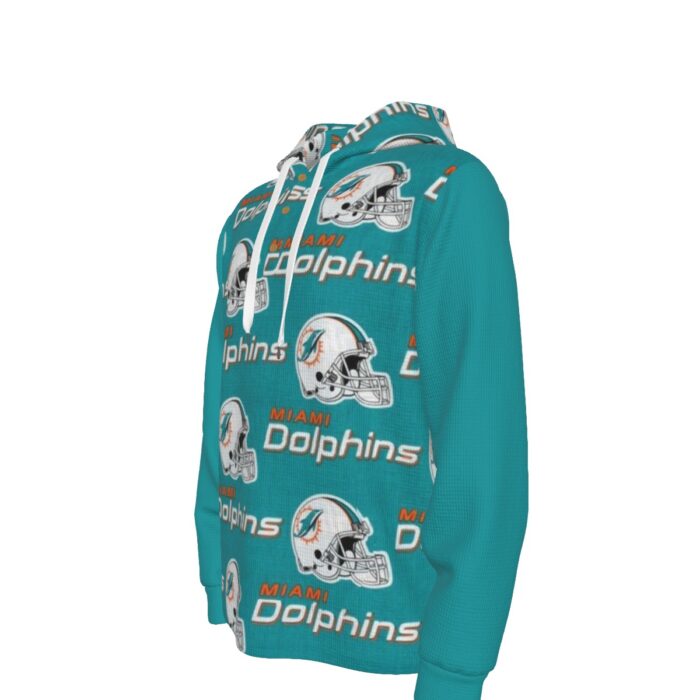 Miami Dolphins Zubaz All-Over Print Men's Half  Button Hoodie - Image 4