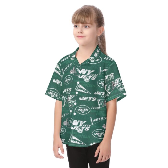 New York Jets  Kid's Hawaiian Vacation Shirt - Image 3
