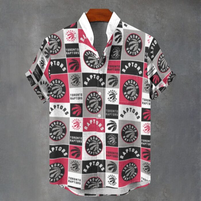 Toronto Raptors Men's Stand Collar Shirt|110GSM Imitation Flax - Image 1