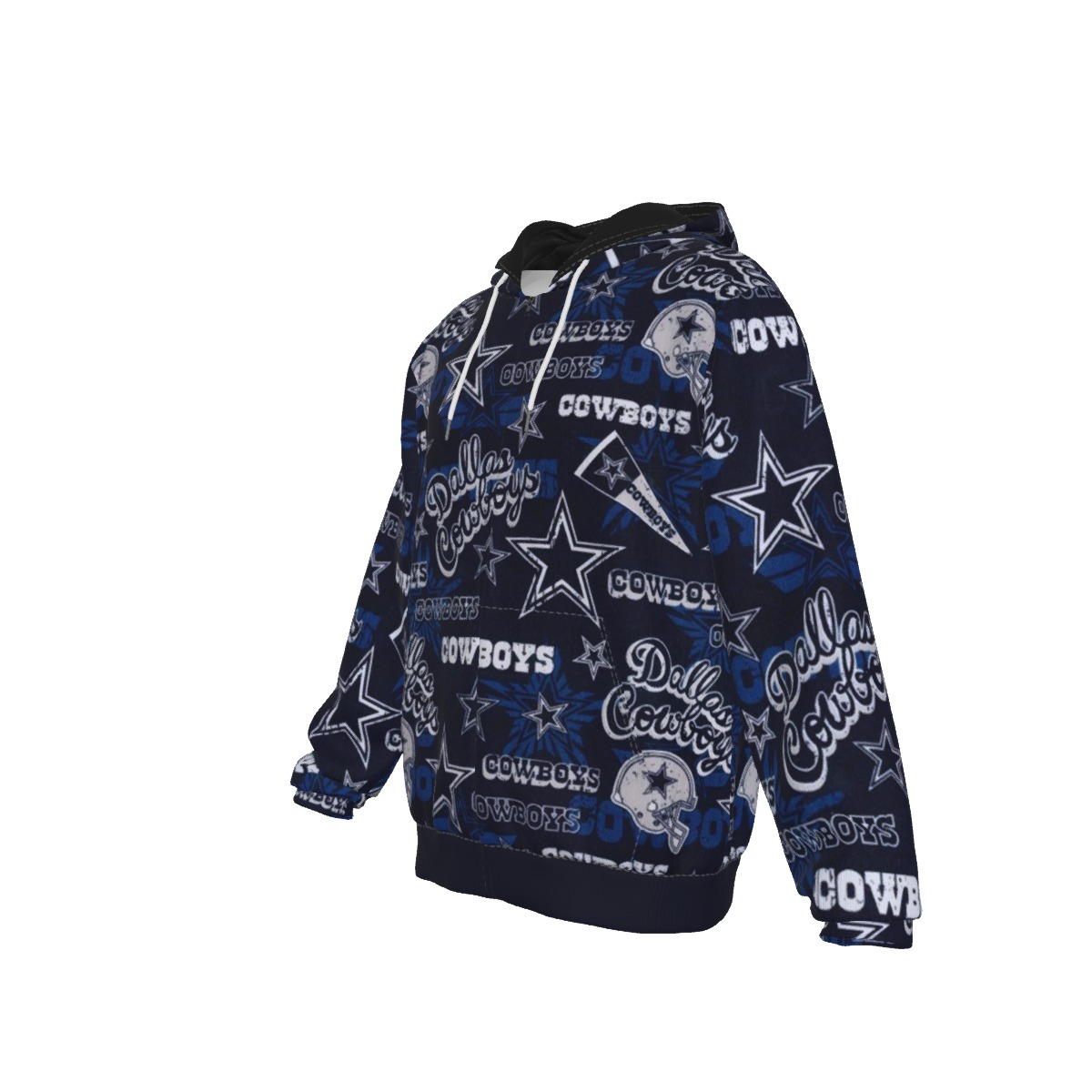 Dallas Cowboys Zubaz All-Over Print Men's Heavy Fleece Zip Up Hoodie - Image 2