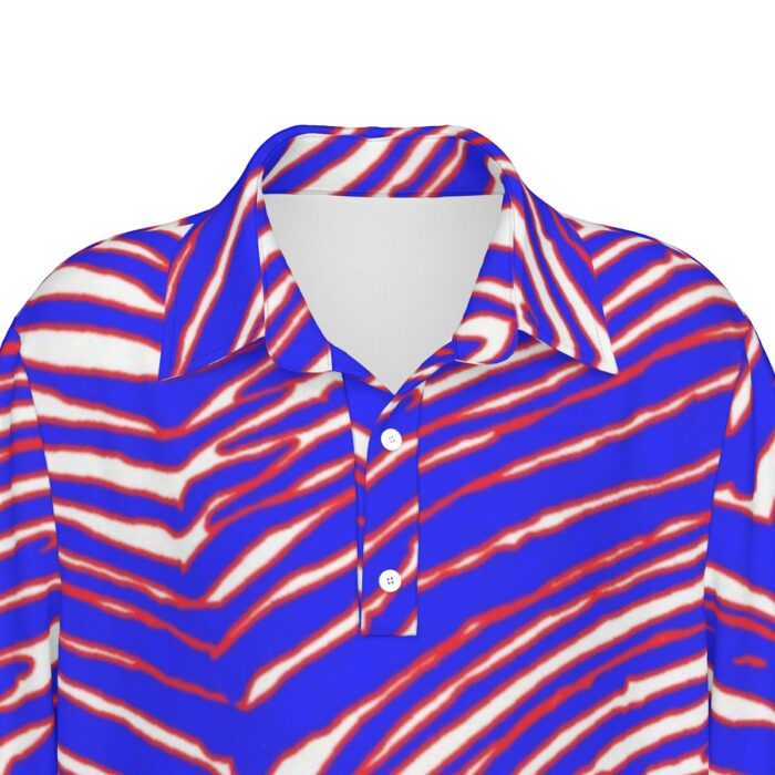 Buffalo Bills Zubaz All-Over Print Teenage Polo Collar Jersey |210GSM - Image 8