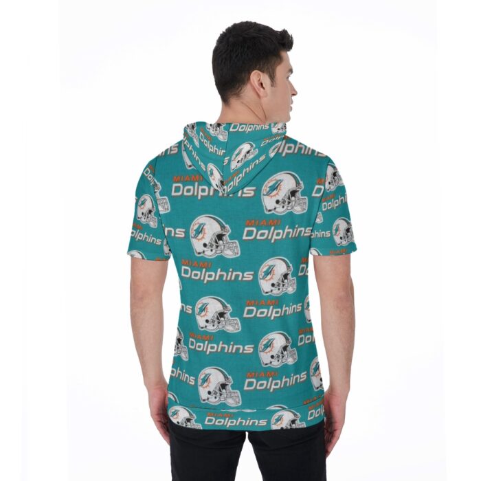 Miami Dolphins Zubaz All-Over Print Men's Short Sleeve Hoodie T-Shirt - Image 4