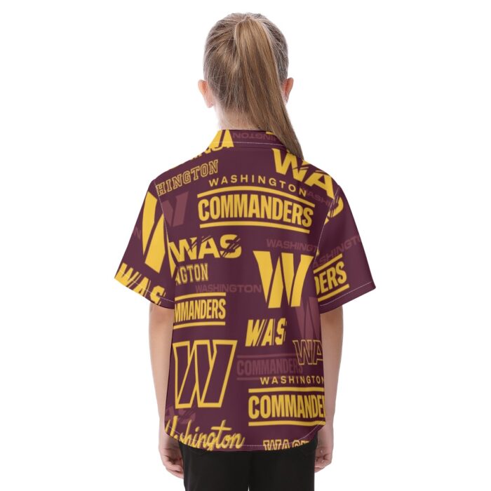 Washington Commanders  Kid's Hawaiian Vacation Shirt - Image 4