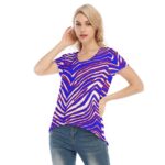 Buffalo Bills Zubaz All-Over Print Women's V-neck Short Sleeve T-shirt - Image 4