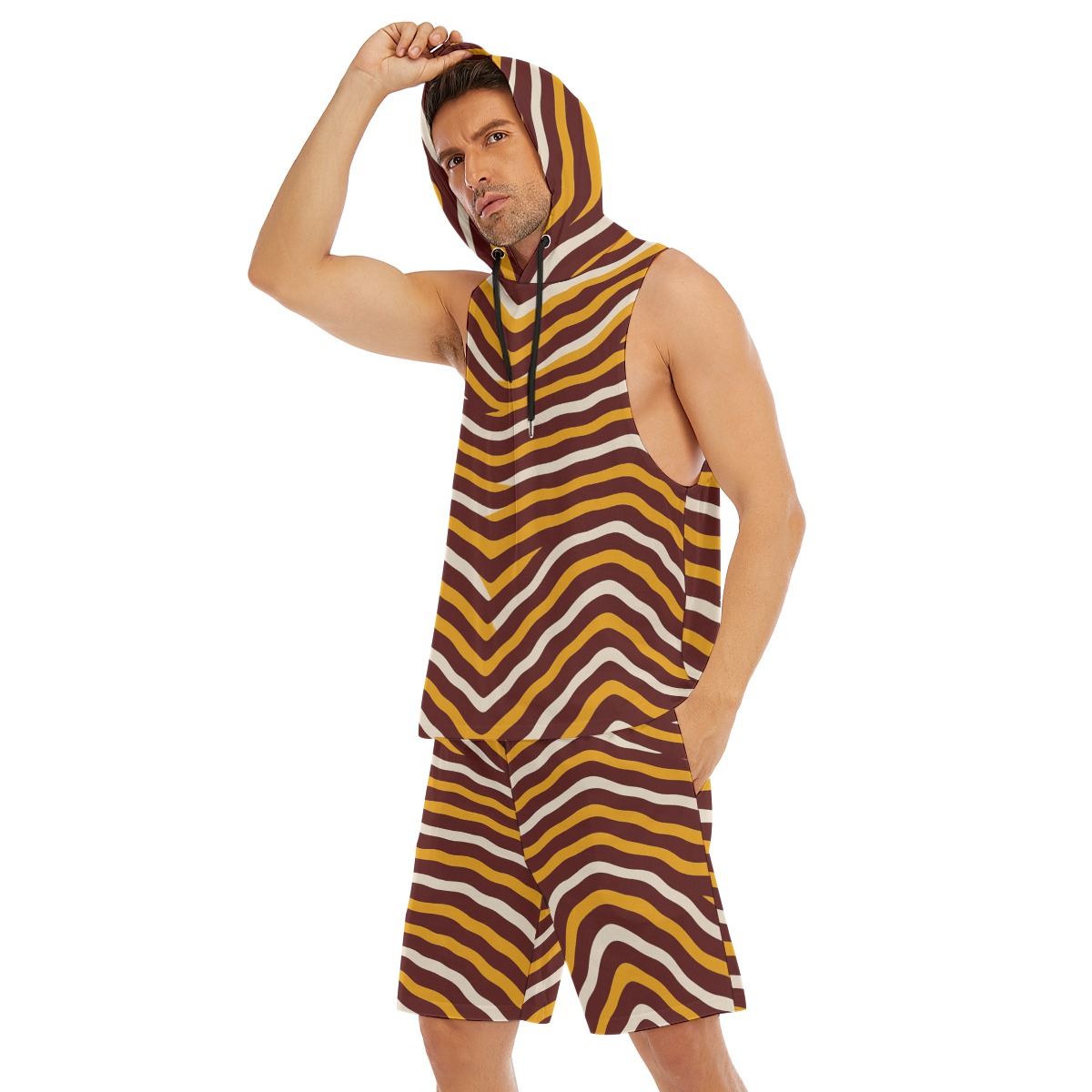 Washington Commanders Zubaz Men's Sleeveless Vest And Shorts Set - Image 2