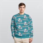 Miami Dolphins Zubaz All-Over Print Men's Heavy Fleece Sweatshirt - Image 2
