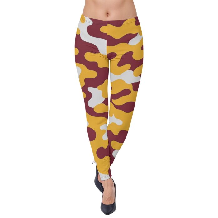 Washington Commanders camo Women's High-Stretch Cotton Leggings - Image 1