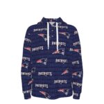 New England Patriots All-Over Print Men's Half  Button Hoodie - Image 3