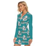 Miami Dolphins Zubaz All-Over Print Women's Zip Front Tight Dress - Image 3